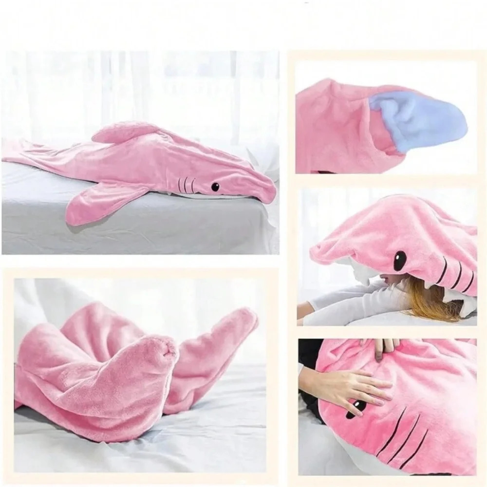New Pink Shark Blanket size Medium - Picture 5 of 8